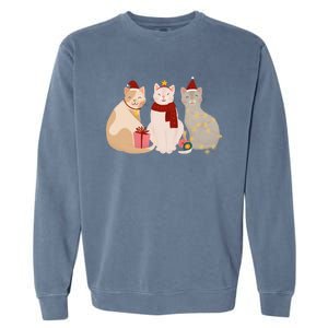 Catmas Cat Lover Cute Christmas Garment-Dyed Sweatshirt