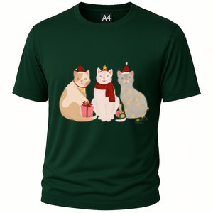 Catmas Cat Lover Cute Christmas Cooling Performance Crew T-Shirt