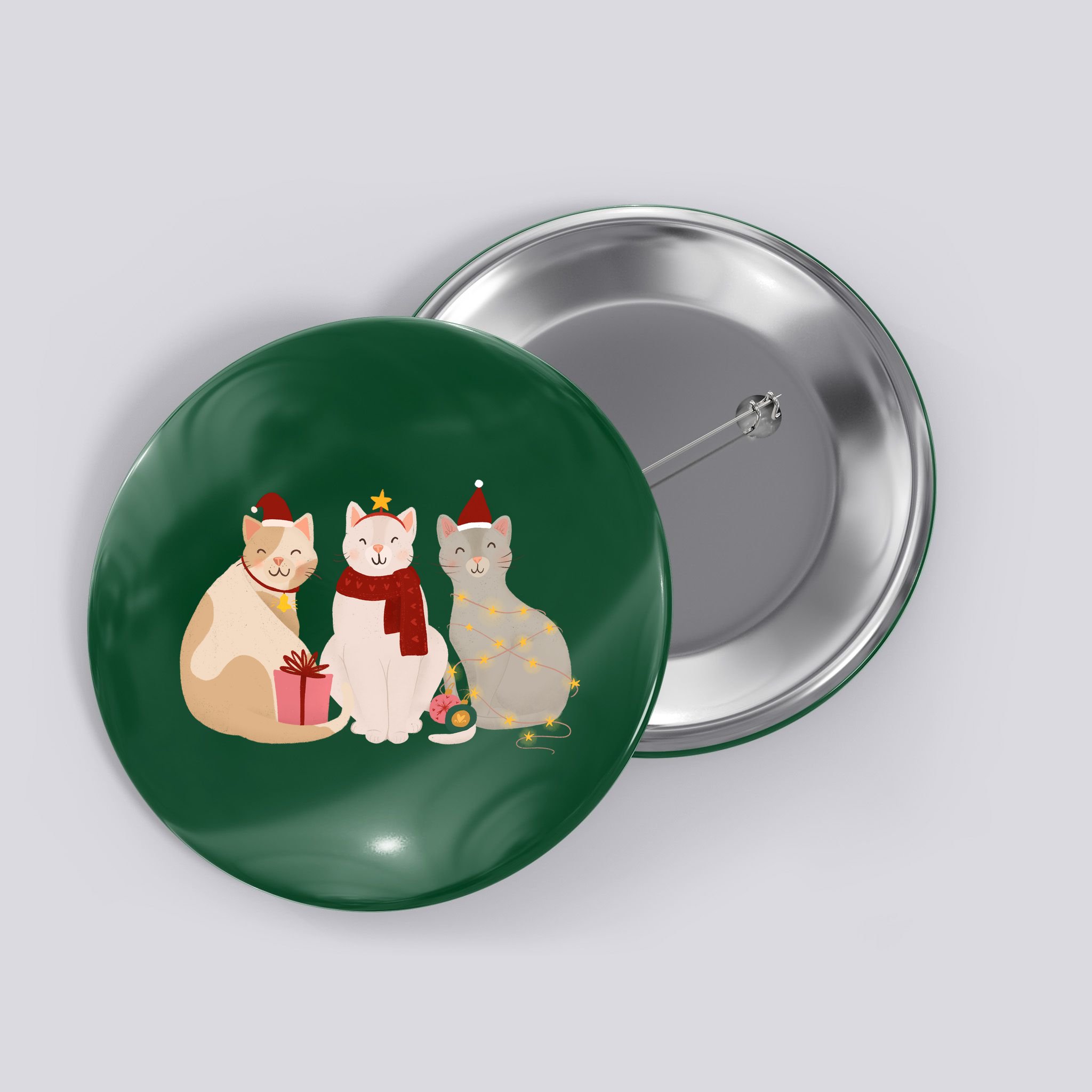 Catmas Cat Lover Cute Christmas Button