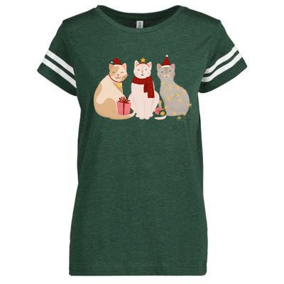 Catmas Cat Lover Cute Christmas Enza Ladies Jersey Football T-Shirt