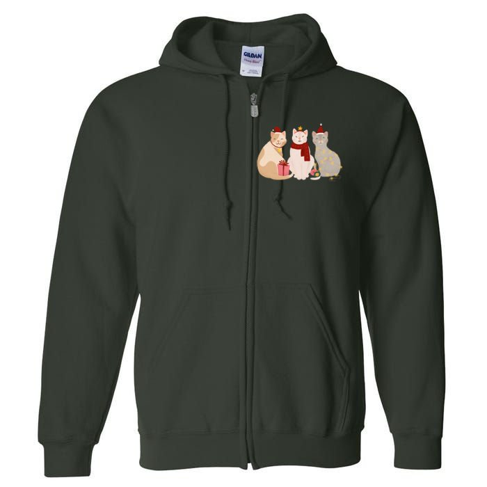 Catmas Cat Lover Cute Christmas Full Zip Hoodie