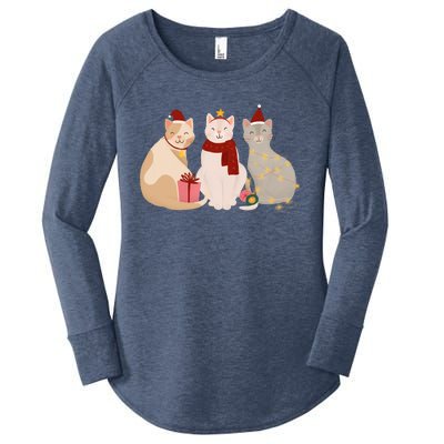 Catmas Cat Lover Cute Christmas Women's Perfect Tri Tunic Long Sleeve Shirt