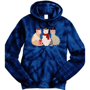 Catmas Cat Lover Cute Christmas Tie Dye Hoodie