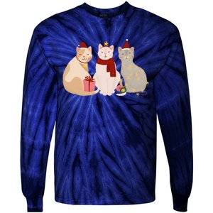 Catmas Cat Lover Cute Christmas Tie-Dye Long Sleeve Shirt