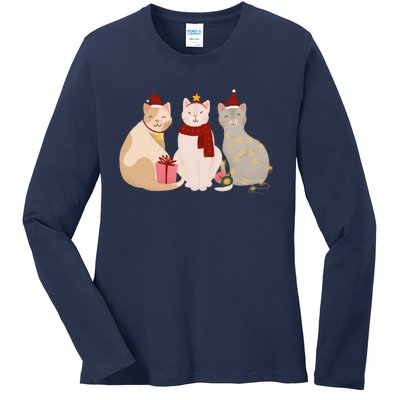 Catmas Cat Lover Cute Christmas Ladies Long Sleeve Shirt