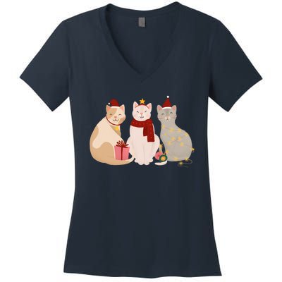 Catmas Cat Lover Cute Christmas Women's V-Neck T-Shirt