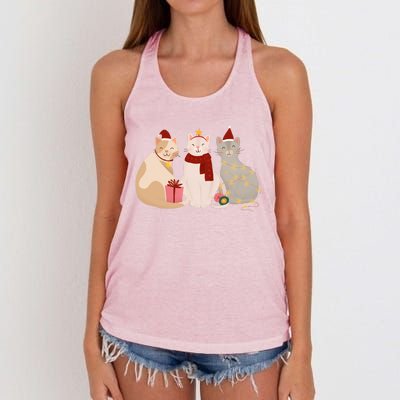 Catmas Cat Lover Cute Christmas Women's Knotted Racerback Tank