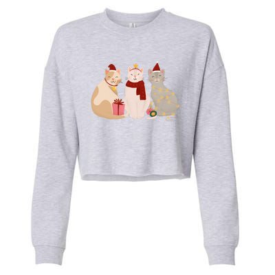 Catmas Cat Lover Cute Christmas Cropped Pullover Crew