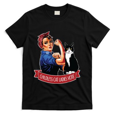 Childless Cat Ladies Vote Rosie The Riveter T-Shirt