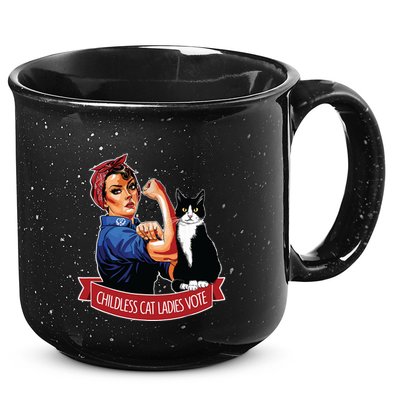 Childless Cat Ladies Vote Rosie The Riveter 15oz Campfire Ceramic Mug