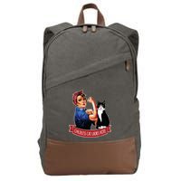 Childless Cat Ladies Vote Rosie The Riveter Cotton Canvas Backpack