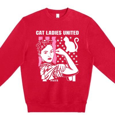 Childless Cat Lady For Cat Mom Women Cat Ladies Premium Crewneck Sweatshirt