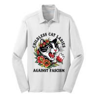 Childless Cat Ladies Voting Election 2024 Usa Vintage Silk Touch Performance Long Sleeve Polo