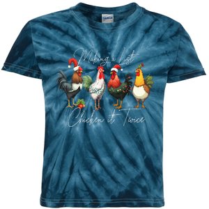 Christmas Chicken Lover Xmas Santa Hat Funny Farm Gift  Kids Tie-Dye T-Shirt