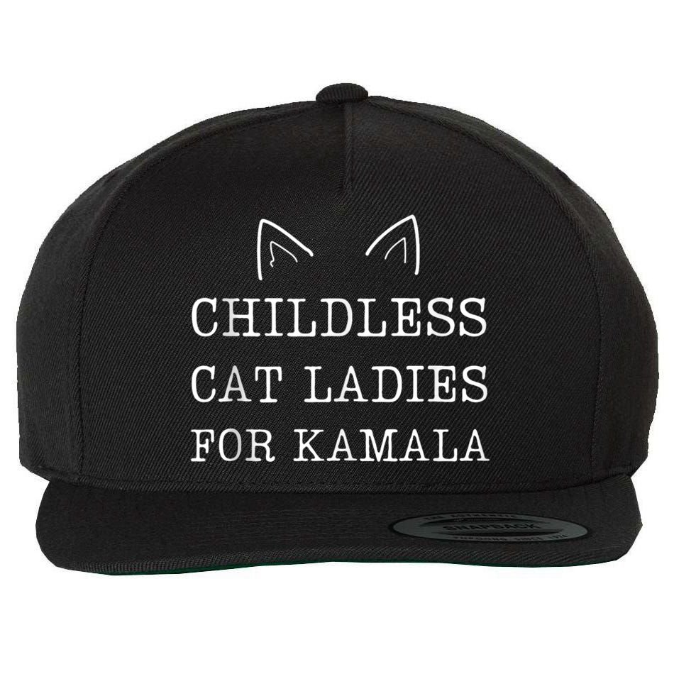 Childless Cat Ladies For Kamala Wool Snapback Cap