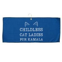 Childless Cat Ladies For Kamala Large Microfiber Waffle Golf Towel