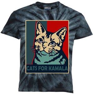 Childless Cat Lady Is Voting Kamala Harris President 2024 Kids Tie-Dye T-Shirt