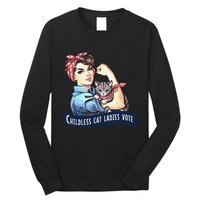 Childless Cat Ladies Vote Rosie The Riveter Election 2024 Gift Long Sleeve Shirt