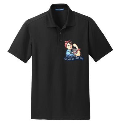 Childless Cat Ladies Vote Rosie The Riveter Election 2024 Gift Dry Zone Grid Polo