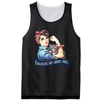 Childless Cat Ladies Vote Rosie The Riveter Election 2024 Gift Mesh Reversible Basketball Jersey Tank