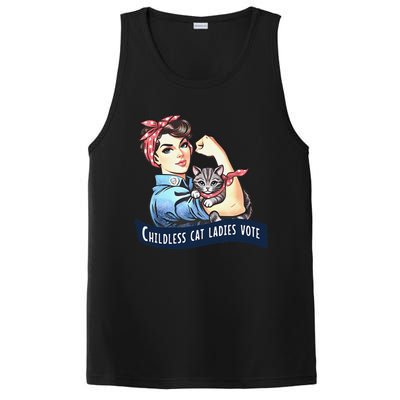 Childless Cat Ladies Vote Rosie The Riveter Election 2024 Gift PosiCharge Competitor Tank