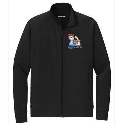 Childless Cat Ladies Vote Rosie The Riveter Election 2024 Gift Stretch Full-Zip Cadet Jacket