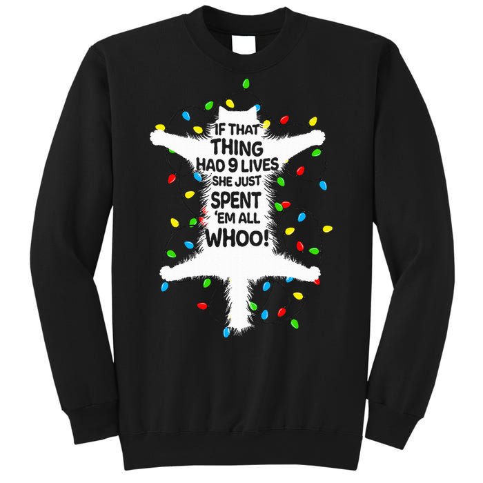 Cat Christmas Lights Funny Christmas Vacation kitten Lover Sweatshirt