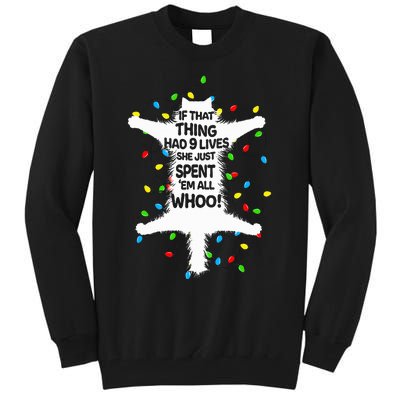 Cat Christmas Lights Funny Christmas Vacation kitten Lover Tall Sweatshirt