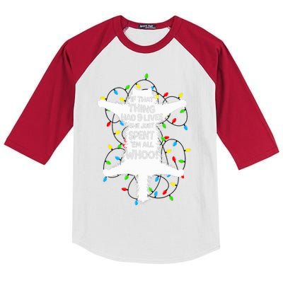 Cat Christmas Lights Funny Christmas Vacation kitten Lover Kids Colorblock Raglan Jersey