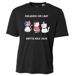 Childless Cat Lady Viral Pop Culture Meme Election 2024 Cooling Performance Crew T-Shirt