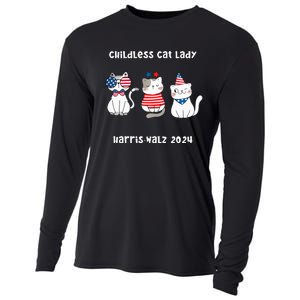 Childless Cat Lady Viral Pop Culture Meme Election 2024 Cooling Performance Long Sleeve Crew