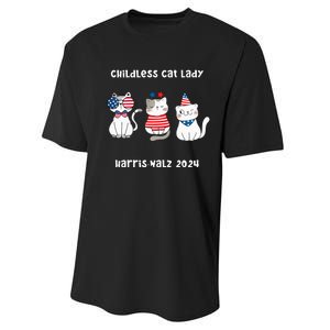 Childless Cat Lady Viral Pop Culture Meme Election 2024 Performance Sprint T-Shirt