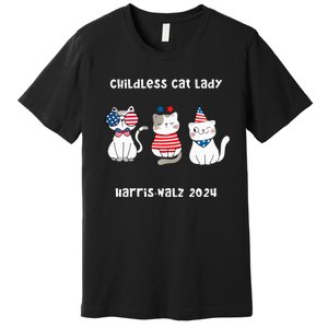 Childless Cat Lady Viral Pop Culture Meme Election 2024 Premium T-Shirt