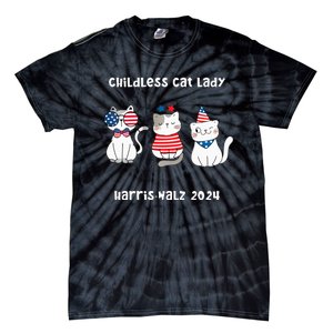 Childless Cat Lady Viral Pop Culture Meme Election 2024 Tie-Dye T-Shirt