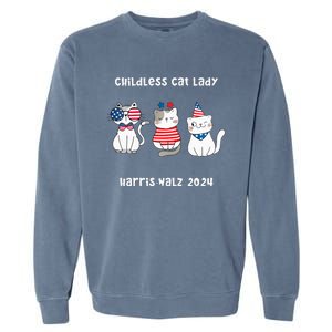 Childless Cat Lady Viral Pop Culture Meme Election 2024 Garment-Dyed Sweatshirt