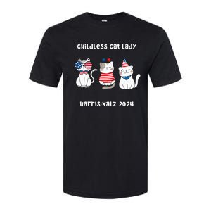 Childless Cat Lady Viral Pop Culture Meme Election 2024 Softstyle CVC T-Shirt