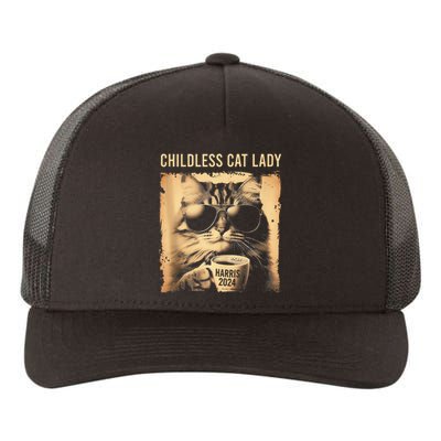 Childless Cat Lady Vintage Coffee Cat Gift Yupoong Adult 5-Panel Trucker Hat