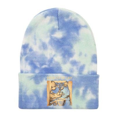 Childless Cat Lady Vintage Coffee Cat Gift Tie Dye 12in Knit Beanie