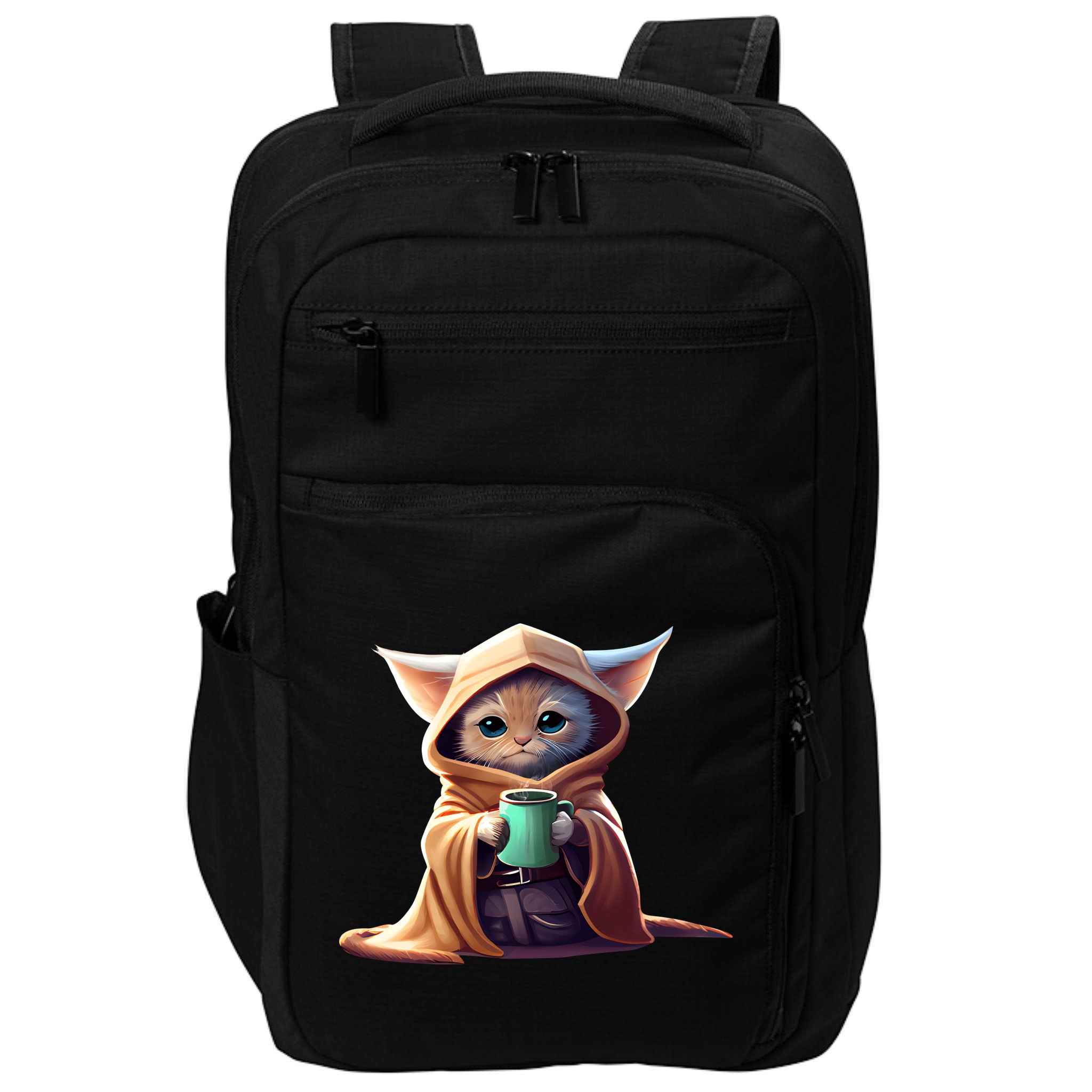Cat Coffee Lover Kitten Baby Cute Adorable Fan Art Gift Impact Tech Backpack