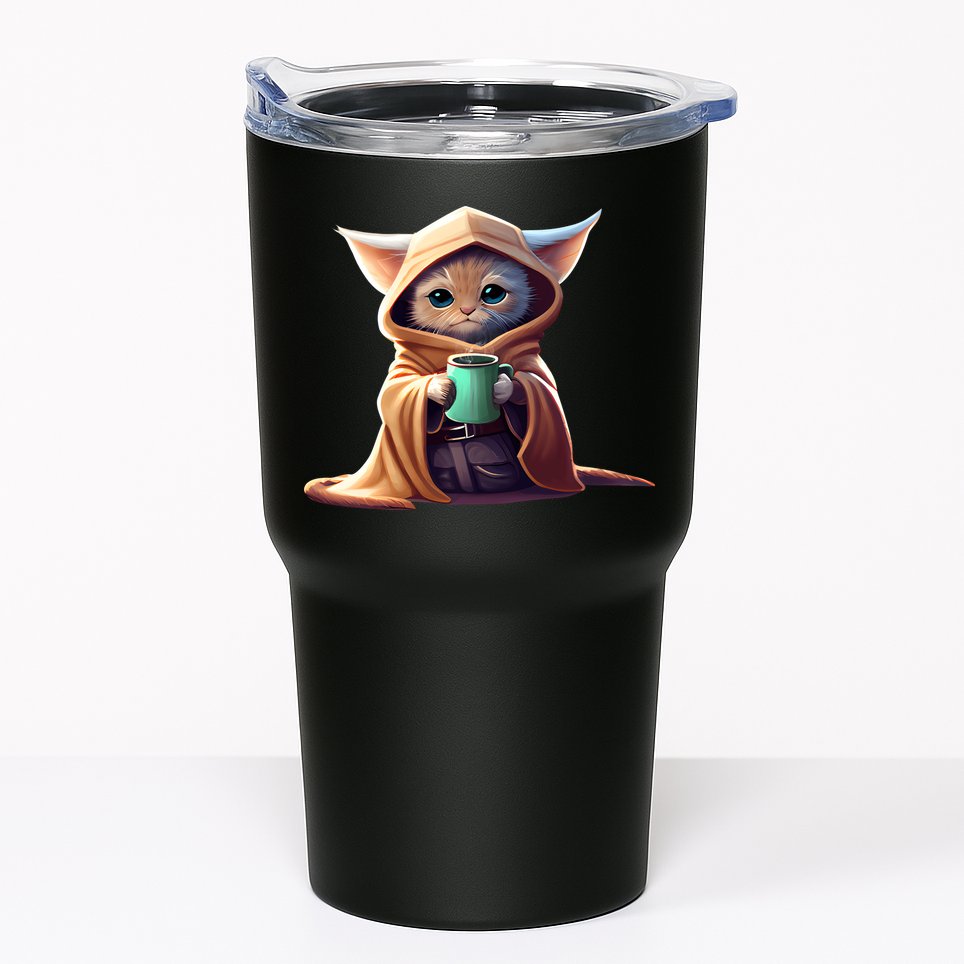 Cat Coffee Lover Kitten Baby Cute Adorable Fan Art Gift Tumbler