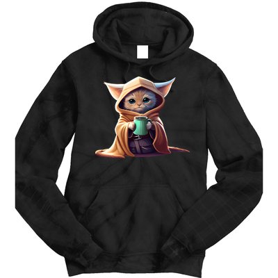 Cat Coffee Lover Kitten Baby Cute Adorable Fan Art Gift Tie Dye Hoodie