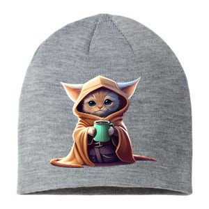 Cat Coffee Lover Kitten Baby Cute Adorable Fan Art Gift Sustainable Beanie