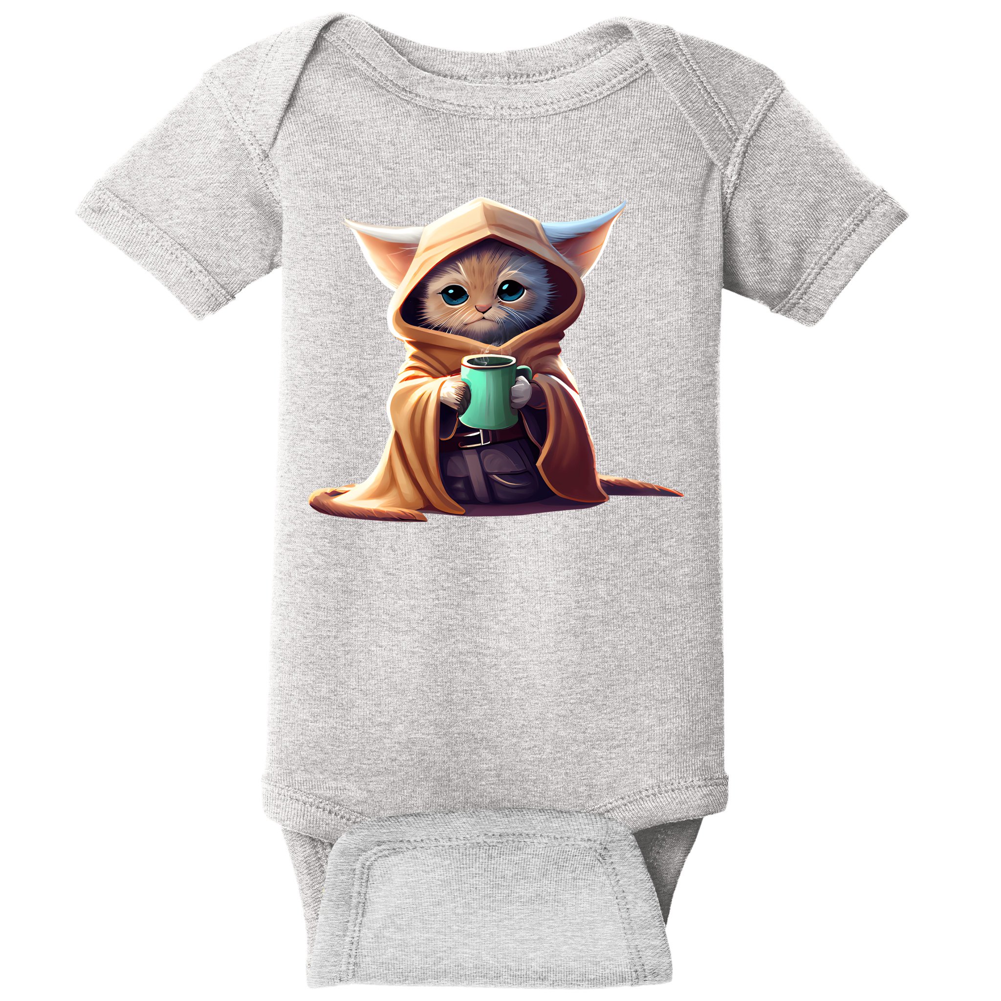 Cat Coffee Lover Kitten Baby Cute Adorable Fan Art Gift Baby Bodysuit