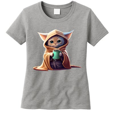 Cat Coffee Lover Kitten Baby Cute Adorable Fan Art Gift Womens T-Shirt