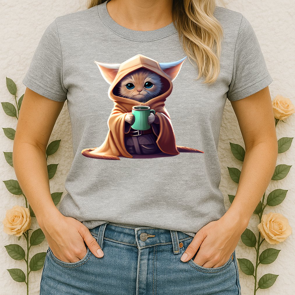 Cat Coffee Lover Kitten Baby Cute Adorable Fan Art Gift Womens T-Shirt