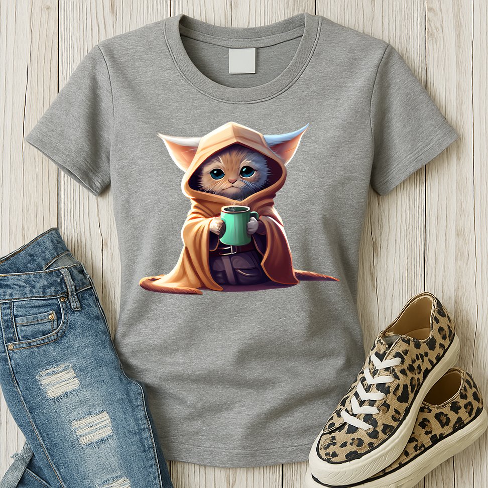 Cat Coffee Lover Kitten Baby Cute Adorable Fan Art Gift Womens T-Shirt