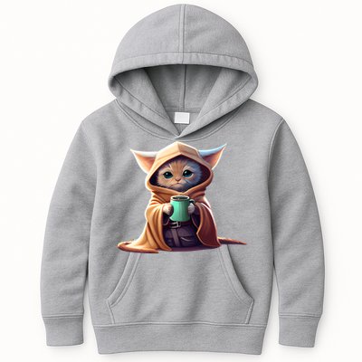 Cat Coffee Lover Kitten Baby Cute Adorable Fan Art Gift Kids Hoodie