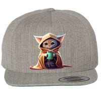 Cat Coffee Lover Kitten Baby Cute Adorable Fan Art Gift Wool Snapback Cap