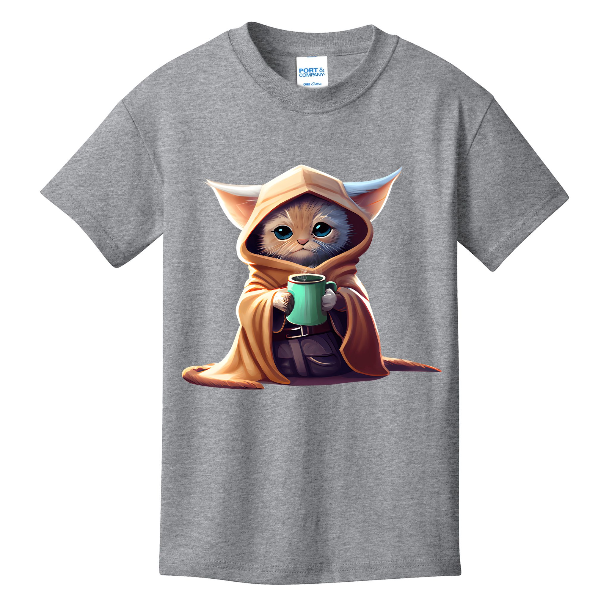 Cat Coffee Lover Kitten Baby Cute Adorable Fan Art Gift Kids T-Shirt