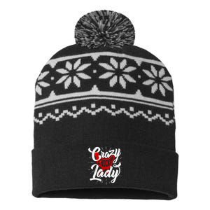 Crazy Chicken Lady Chickens Farmer Farming USA-Made Snowflake Beanie